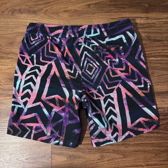 Zipcode Geometric Print Chino Shorts Mens Size Small Black Purple Cotton - Picture 8 of 8